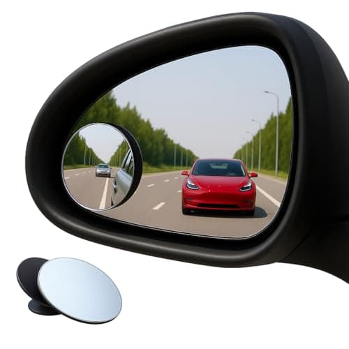 Image of ARVO Blind Spot Mirrors for Cars (2-Pack) Adjustable 360° Rotating HD Glass Convex Round Mirror, Waterproof & Frameless for Maximum Rear View – Universal Fit for Cars, SUVs & Trucks
