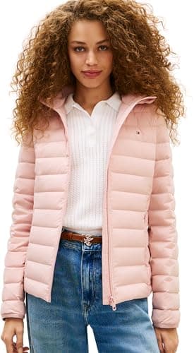 Image of Tommy Hilfiger Women's Stretch Nylon Lw Down Jacket Ww0Ww47753, PINK, L