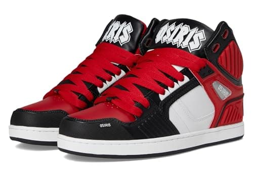 Image of Osiris Men's NYC 83 CLK Skate Shoe, White/Red/Black, 9 UK