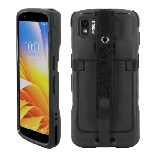 Image of Mobilis Rugged Case for Zebra TC22 TC27 with Handstrap, Shockproof Military Grade Drop Protection Cover, Handheld Barcode Scanner Shell made with Recycled Materials Black