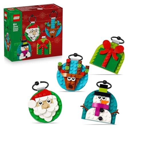 Image of LEGO Christmas Ornament Selection - Building Toy with 4 Hanging Decorations incl. Santa, a Snowman & a Reindeer for Festive Decor - Fun Family Activity - Gift for 6+ Year Old Girls & Boys - 40744