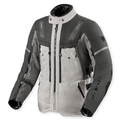 Image of REV'IT! Men's Sand 5 H2O Adventure Touring Motorcycle Jacket (Silver/Anthracite - Large)