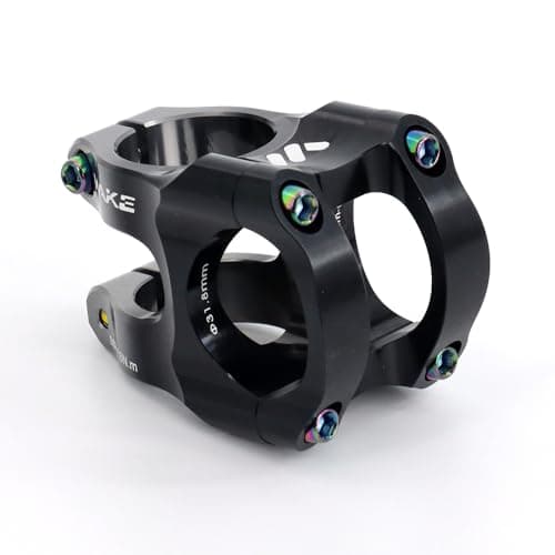 Image of BESNIN Bike Stem 0 Degree 35mm/50mm Short MTB Stem, CNC Machined Aluminium Alloy, 31.8mm Handlebar Clamp for Mountain Bike, Gravel, Enduro, DH, XC & E-Bike (Two-tone Black/Gray, 31.8x35mm)