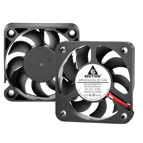 Image of GDSTIME 50mm Fan 12V DC 5010 50mm x 10mm Brushless Computer Cooling Fan with Grilles 4500 RPM High Speed 9-Blades Fans for 3D Printer Heatsink Smalll Electronics