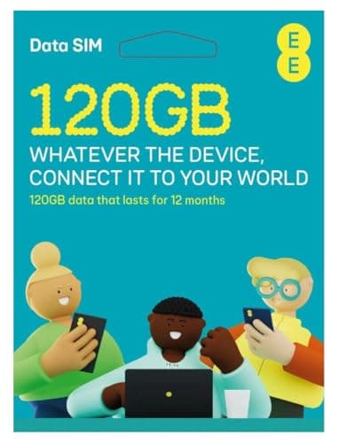 Image of EE Pay As You Go DATA SIM Card UK PREPAID PRELOADED PAYG Bundle - 120GB 12 month DATA SIM
