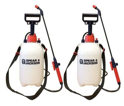 Image of Spear and Jackson - Garden Sprayer - 2 x 5 Litre Pressure Sprayer - Use to Spray Mould Remover, Lichen Remover, Algae Remover and Fertiliser