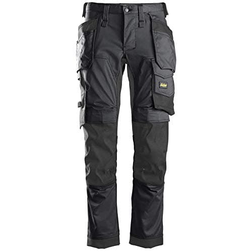 Image of Snickers 6241 AllroundWork, Stretch Trousers Holster Pockets Steel Grey/Black 064 (W50 x L32)