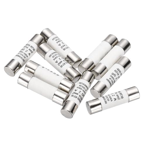 Image of sourcing map 10pcs 500V 2A Fast Blow Fuse, Ceramic Cartridge Fuses Microwave Fuse Current Protection F Type 10x38mm for Electrical Industrial