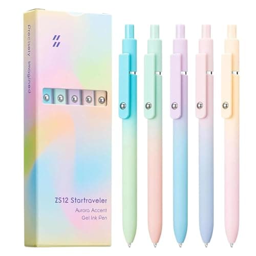 Image of Zenith Zs12 Star Traveler Pens, Fine Point Smooth Writing Pen, Zs12 Startraveler Accent Gel Ink Pen, Fine Point, Dry Quickly, Soft Grip Reduce Hand Fatigue(5PCS)