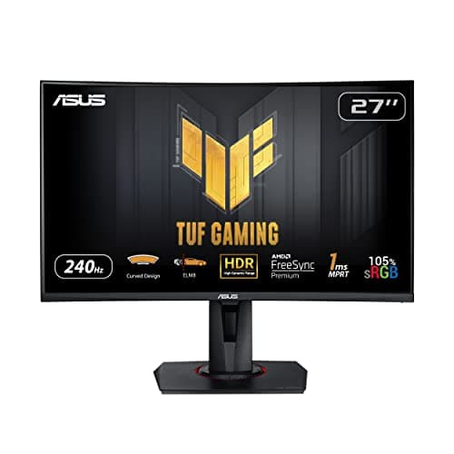 Image of ASUS TUF Gaming VG27VQM Curved Gaming Monitor – 27 inch Full HD (1920x1080), 240Hz, Extreme Low Motion Blur™, Adaptive-sync, Freesync™ Premium, 1ms (MPRT),black