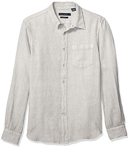 Image of French Connection Long Sleeve Printed Regular Fit Button Down Shirt, Clay, S