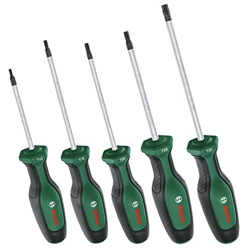Image of Bosch Screwdriver Set TX 5-Piece (5X High-Performance Screwdrivers for DIY; S2 Steel; Softgrip; Magnetic Tip)