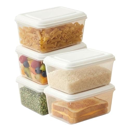 Image of STL Food Storage Containers with Lids, 2L Clear Stackable Food Storage Boxes, BPA-Free Plastic Food Containers, Microwave and Dishwasher Safe, Kitchen & Lunch Containers (Pack Of 5)