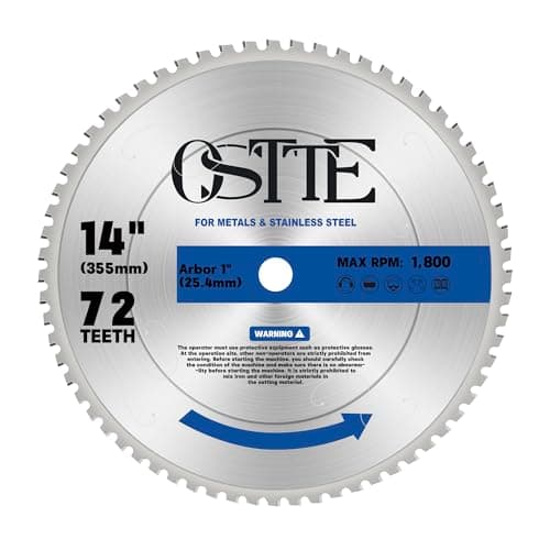 Image of OSTTE 14-Inch Metal Steel Cutting Saw Blade, 14 Inch Chop Saw Blade 72-Tooth with Carbide Tipped Teeth, No Heat No Burrs No Sparks for Mild Steel for Cold Metal Cutting, 1 Pack