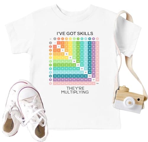 Image of hohololo Number Day T Shirt Kids Maths T Shirts for Kids Number Day Costume Girls Boys Crew Neck T-Shirts (White3,3-4 Years)
