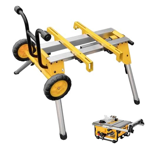 Image of deawater DW7440RS Rolling Table Saw Stand – Portable, Heavy Duty & Compact – Easy Transport, Compatible with DEWALT DW744, DW745, and Other Table Saws