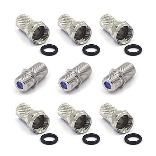 Image of VCE F Connectors RG6 F Plugs and Couplers 12mm for Saiellite Cable