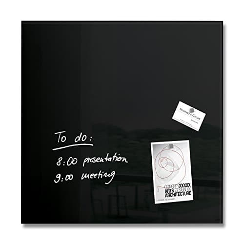 Image of SIGEL GL110 Premium Glass magnetic Board, glossy surface, 48 x 48 cm, easy mounting, Black - Artverum