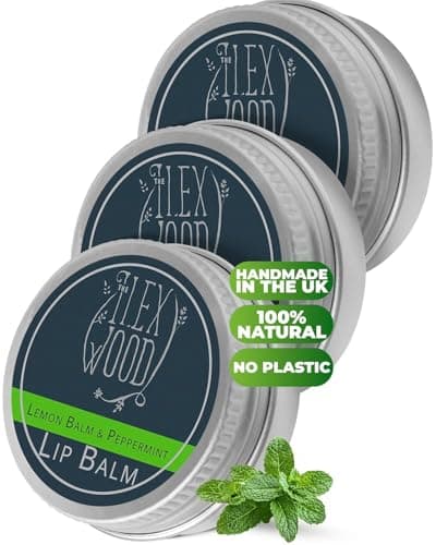 Image of The Ilex Wood - Vegan Lemon Balm and Peppermint Lip Balm Pack of 3 - All natural, coldsore prevention, palm oil free, cruelty free, plastic free, moisturising, handcrafted in the UK - 3 x 10ml