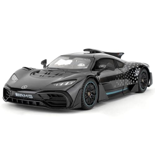 Image of imtfzct 1/18 Mercedes AMG ONE Die-cast Model Car, Collectible Alloy Model with Sound and Light Function and Pullback Function, Black