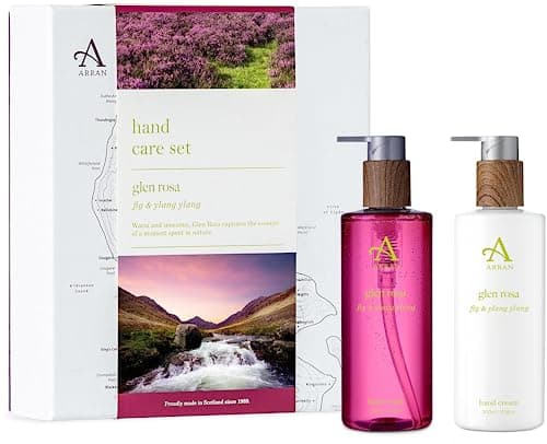Image of Arran Sense of Scotland Glen Rosa Hand Care Gift Set (300ml) with Fig and Ylang Ylang, Luxurious Moisturising Hand Wash and Cream