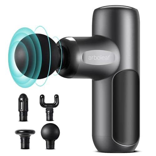 Image of Mini Massage Gun Deep Tissue, arboleaf 5 Speeds Muscle Massage Gun with 4 Massage Heads, 3200rpm Powerful Small Massage Guns, Super Quiet Percussion Massager for Muscle Pain Relief