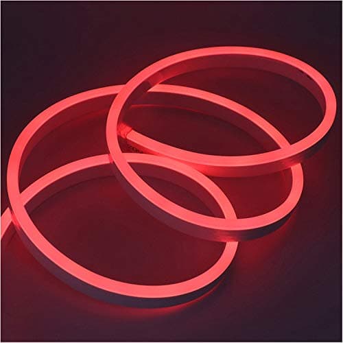 Image of GQL 4m Red Flexible NEON Light, 220V SMD 2835 120 LED Strip Light Kit (IP65 Waterproof) with UK Plug Power Supply for Home Garden Bar Decoration