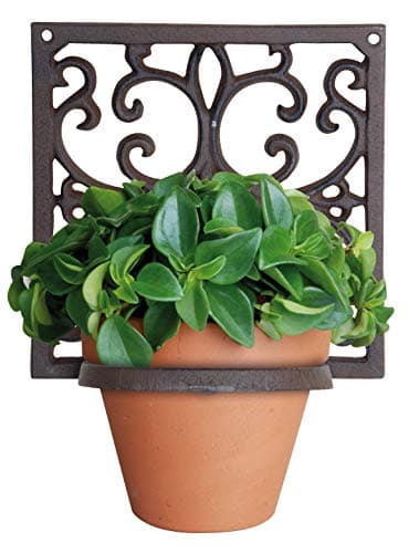 Image of MAISONICA Square Frame Flowerpot Holder Hanger Cast Iron Brown