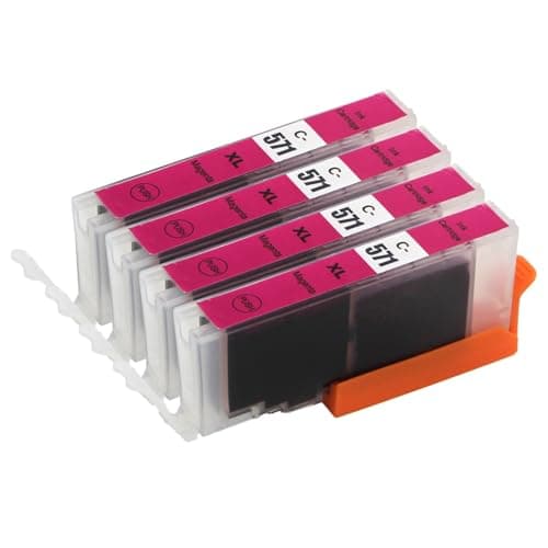 Image of Go Inks 4 Magenta Ink Cartridges to replace Canon CLI-571M Compatible/non-OEM for PIXMA Printers