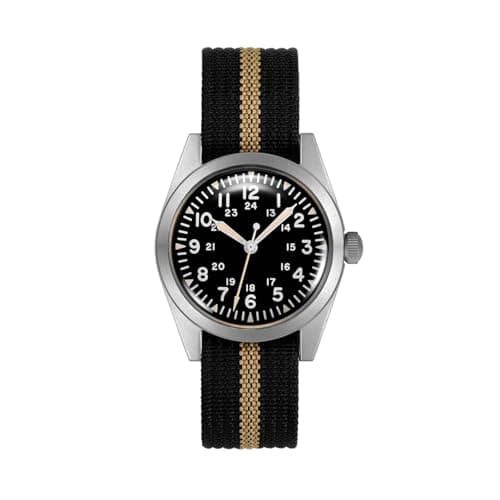 Image of RDUNAE RA04 Field Watches for Men - Super 2035 Quartz Movement Brown Luminous Wristwatch 50m Water Resistant K1 Mineral Glass