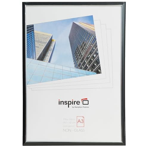 Image of Hampton Frames EASY LOADER Poster Certificate Photo Frame Acrylic (Non Glass) Black A3 (30x42cm) EASA3BKP