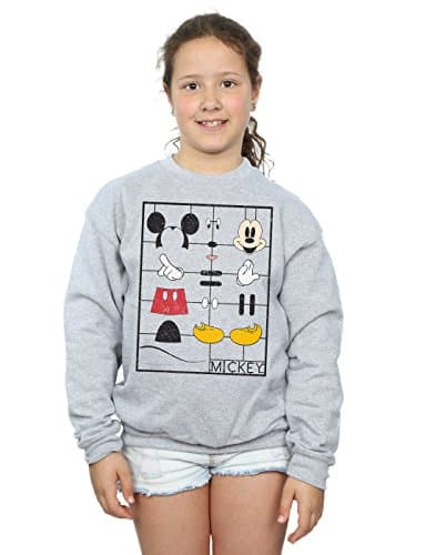 Image of Disney Girls Mickey Mouse Construction Kit Sweatshirt 5-6 Years Sport Grey