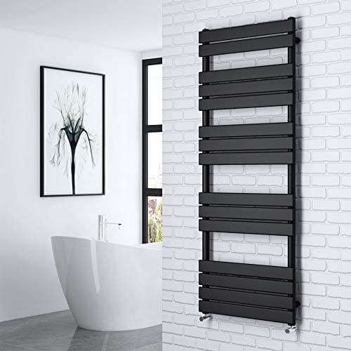 Image of NRG 1600x600 Flat Panel Heated Towel Rail Bathroom Rad Radiator Black