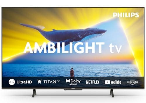 Image of Philips Ambilight 65PUS8109 4K LED Smart TV - 65 Inch Display with Pixel Precise Ultra HD, Titan OS Platform and Dolby Atmos Sound, Works with Alexa and Google Voice Assistant - Satin Chrome