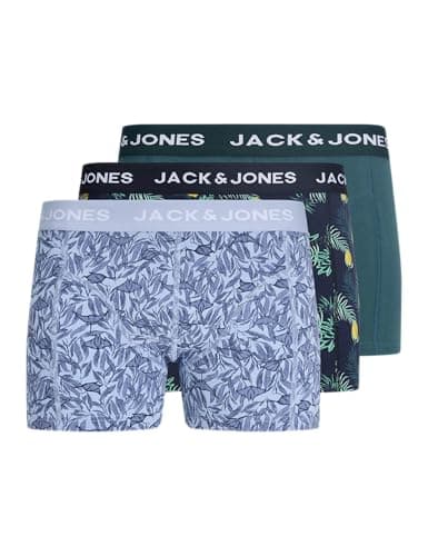Image of JACK & JONES Men's Jacjake Lemon Trunks 3 Pack, Blazer Navy, L (Pack of 3)
