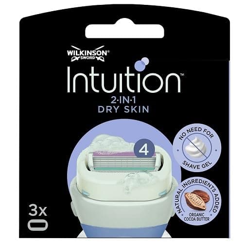 Image of Wilkinson Sword Intuition Dry Skin Razor Blades for Women, 3 Count