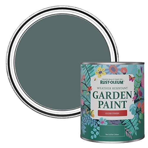 Image of Rust-Oleum Green Mould-Resistant Garden Paint In Gloss Finish - Deep Sea 750ml