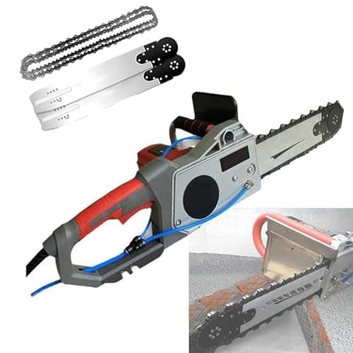 Image of Electric Chainsaw Concrete Cutter, Handheld Diamond Chain Saw for Cutting Marble, Bricks, and Rebar – Ideal for Wall Cutting with 2 Diamond Chains Included