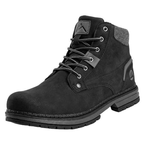 Image of CC-Los Men's Hiking Boots Casual Chukka Boots Water-Resistant Work Ankle Boots for Men Black Size 8.5
