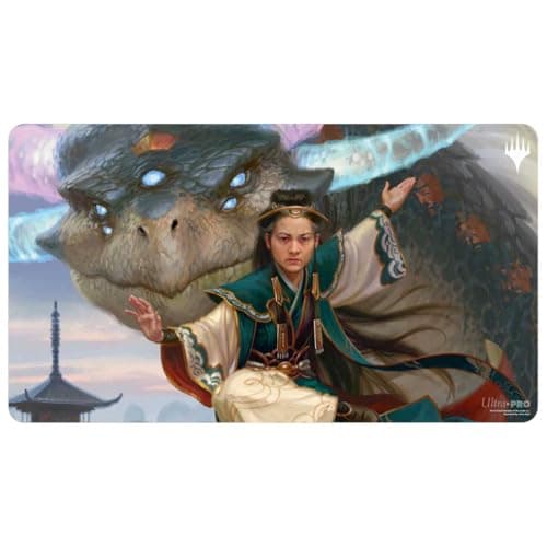 Image of Ultra PRO - Tarkir Dragonstorm Shiko and Narset, Unified (Jeskai Striker Commander Deck) Playmat for Magic: The Gathering | Gaming Table Mat, Card Game Accessory, TCG Playmat, Tabletop Gaming Mat