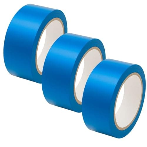 Image of GTSE 50mm x 33m, Blue, PVC Vinyl Floor Tape, 3 Rolls, Safety Marking Tape, 0.15mm Thick, Suitable for Dance Floors, Gyms, Warehouse, Sports Industry