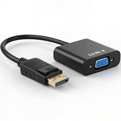 Image of Topcloud DisplayPort (DP) to VGA Adapter, DP to VGA Converter Male to Female Gold-Plated Cord for PC, Laptops, Displays, Monitors, Projectors and More (1 pack)