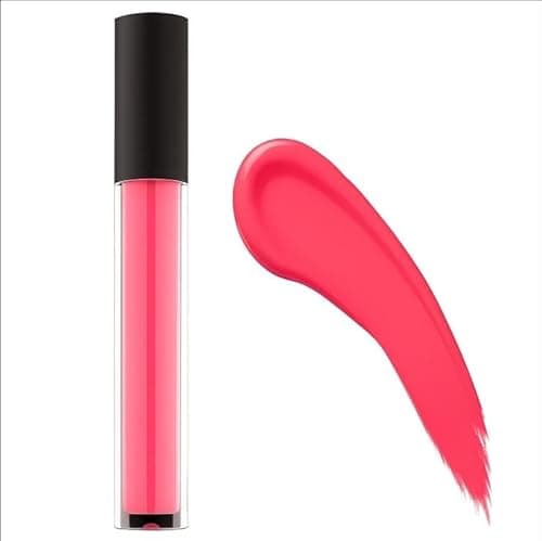 Image of Bright Pink Liquid Lipstick with High-Shine Finish - Smooth Glossy Formula, Long-Lasting Wear, Non-Sticky Feel for Day and Night Makeup Looks, Vibrant Colour, Hydrating Lip Gloss, Easy Application