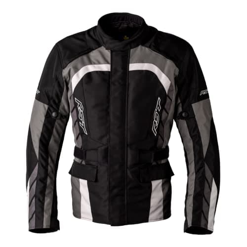 Image of RST Alpha 5 Mens Textile Jacket Motorbike Motorcycle Sports Touring Long Journey CE Approved Jacket (Black/Grey,48)