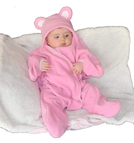 Image of Baby Wrap blanket in Luxury Gift Box by BABY BLISS Star Wrap Fleece for Newborns Infants and Toddlers 2 – 12 Month’s Boy Girl Super Soft Great for Travel Strollers and Car Seats (Pink)