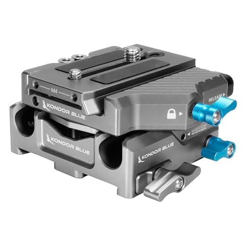 Image of KONDOR BLUE | 501 Adjustable Baseplate (501 QR) | Locking Height Adjustable Plate, Built-in 4mm hex Tool, & ARRI Style Dovetail clamp | Space Gray