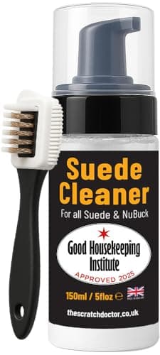 Image of Suede & Nubuck Cleaner Foam 150ml for Shoes, Boots, Sandals, Trainers | Clean & Protect Dirt & Stains | Includes 3 Sided Suede Brush & Cleaning Cloth