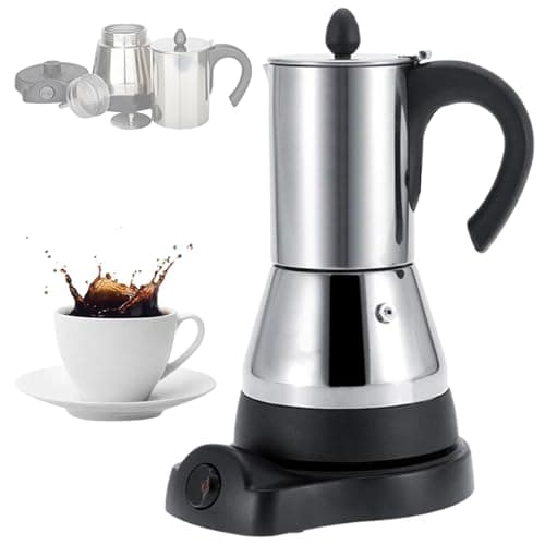 Image of MAIMAILE 400W/480W Electric Coffee Percolator, Stainless Steel Electric Coffee Maker, 4 Cups (200ml)/6 Cups (300ml) Capacity, Automatically Switch To Keep Warm Mode, for Drip Coffee/French Press