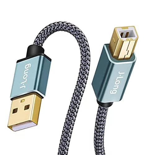 Image of Printer Cable 2M,Nylon Braided USB Printer Cable USB 2.0 Type A Male to B Male Scanner Cord High Speed for Brother, HP, Canon, Lexmark,Dell, Xerox, Samsung etc (2m/6ft)