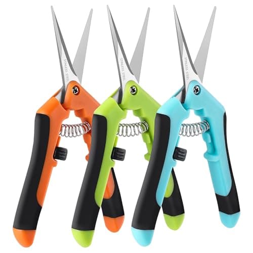 Image of Laicky 3 Pack Pruning Shears, 6.5" Garden Scissors Gardening Hand Pruning Snips with Straight Stainless Steel Precision Blades for Gardening Flower Plant Precise Trimming, Pruning Maintenance.